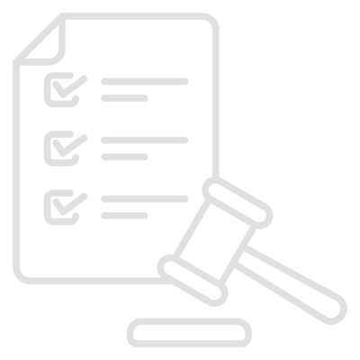 Ícone que representa compliance e se constitui de um martelo de justiça.